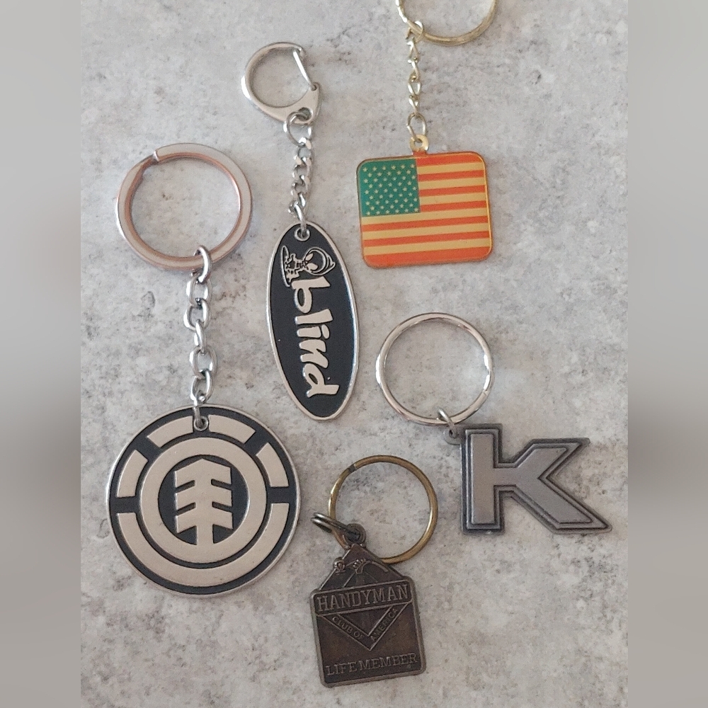 Assorted Keychain Bundle Of 5 with Logos